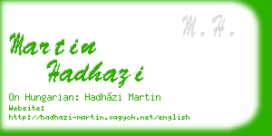 martin hadhazi business card