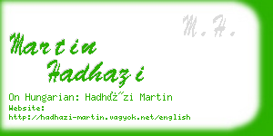 martin hadhazi business card